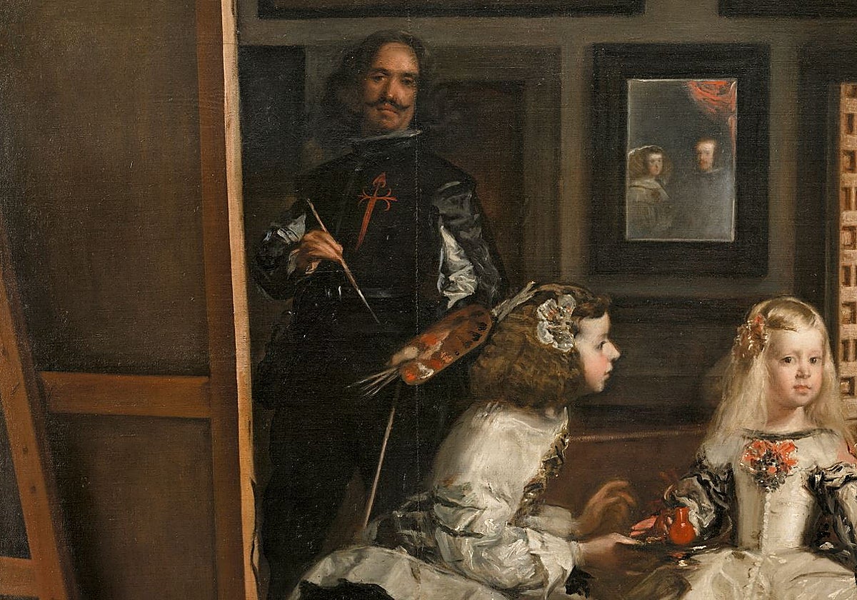 Detalle de 'Las Meninas' en las que el pintor se autoretrató trabajando