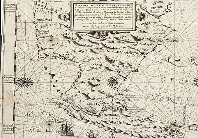Magellan Boğazı, García de Nodal'ın 17. yüzyıldan kalma bir temsilinde