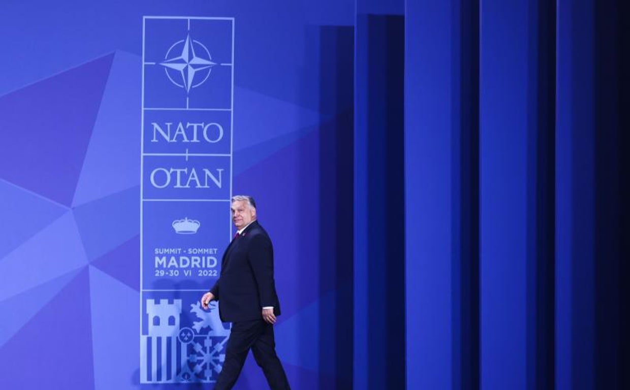 Viktor Orban, primer ministro húngaro, durante la cumbre de la OTAN en Madrid