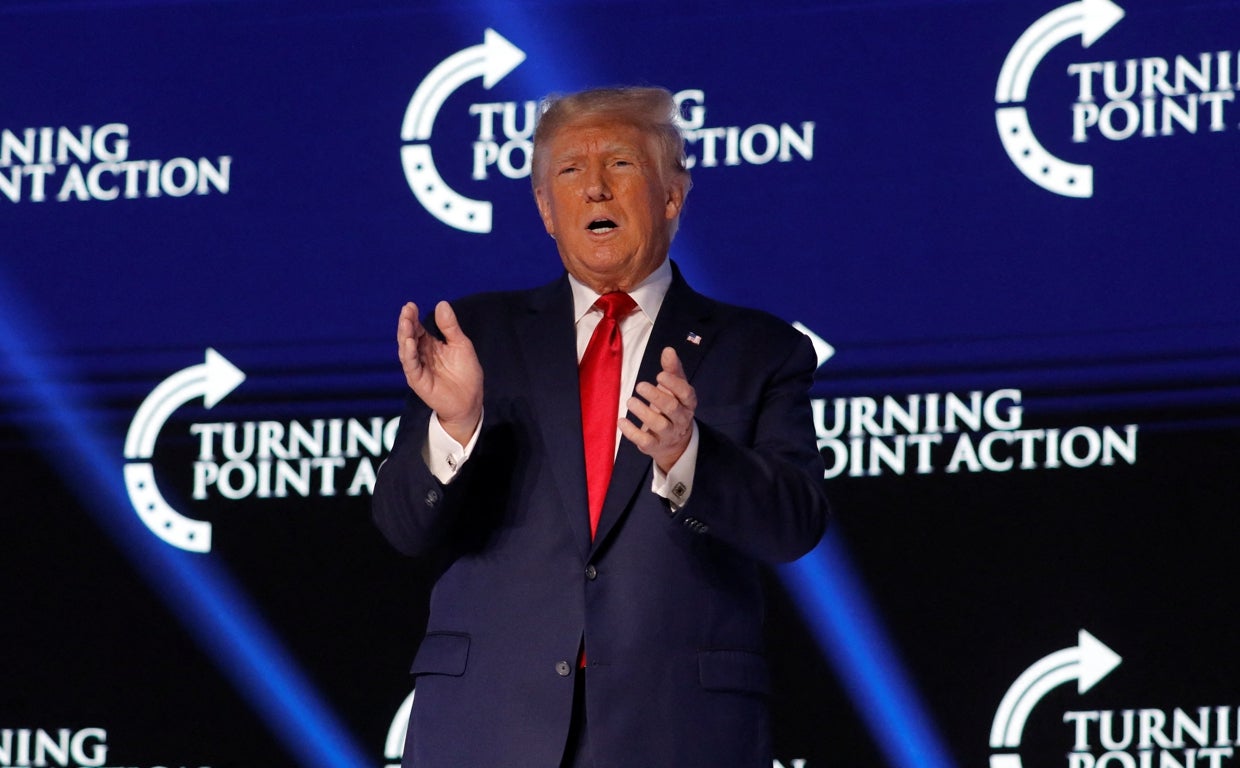 El expresidente de Estados Unidos Donald Trump durante un acto en Tampa, Florida