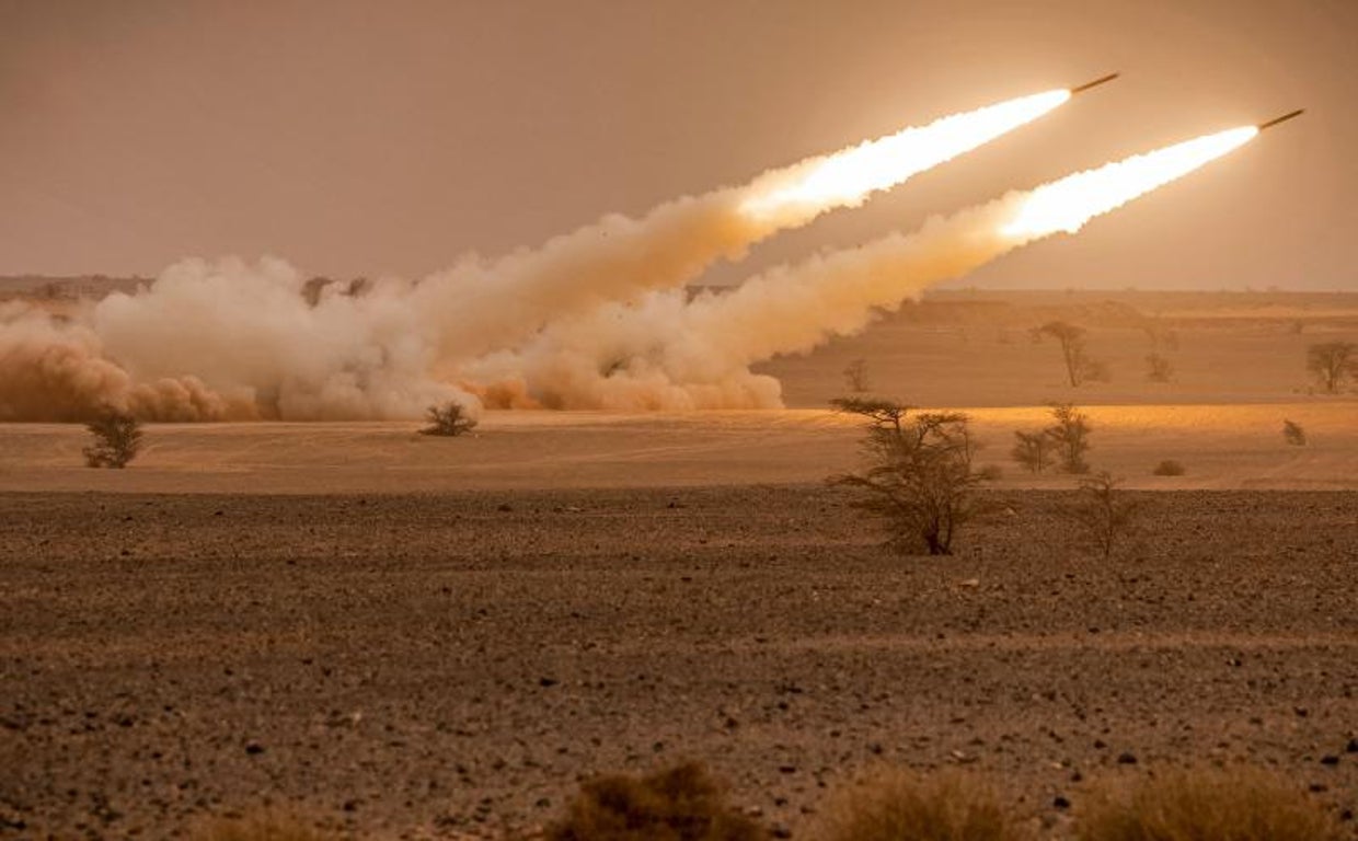 Lanzamiento de misiles Himars durante un ejercicio en Marruecos en 2021