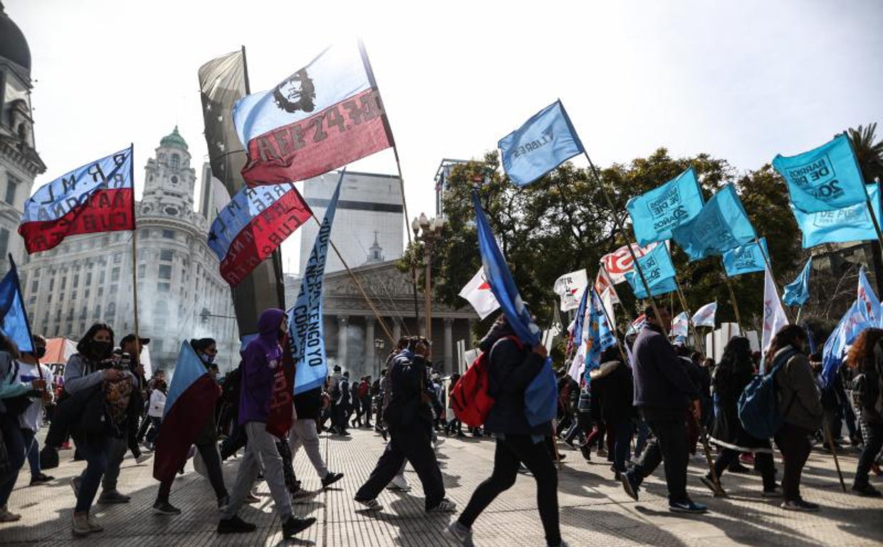 Protestas frente a la Casa Rosada en Buenos Aires (Argentina)