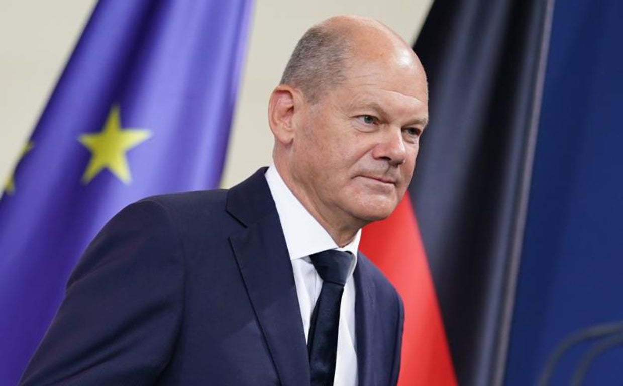 El canciller alemán este jueves en rueda de prensa