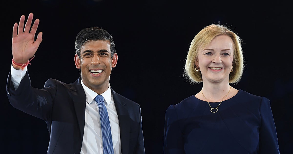 Rishi Sunak (izquierda) y Liz Truss, este jueves en el Wembley Arena de Londres