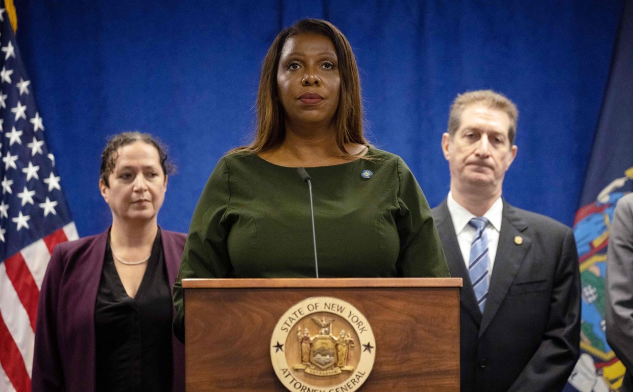 Letitia James, en una conferencia de prensa la pasada semana