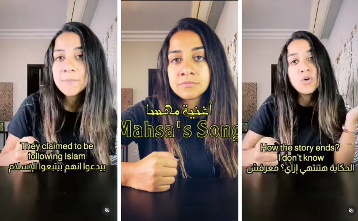 Capturas del vídeo en el que Eman Askar versiona 'Wellerman'