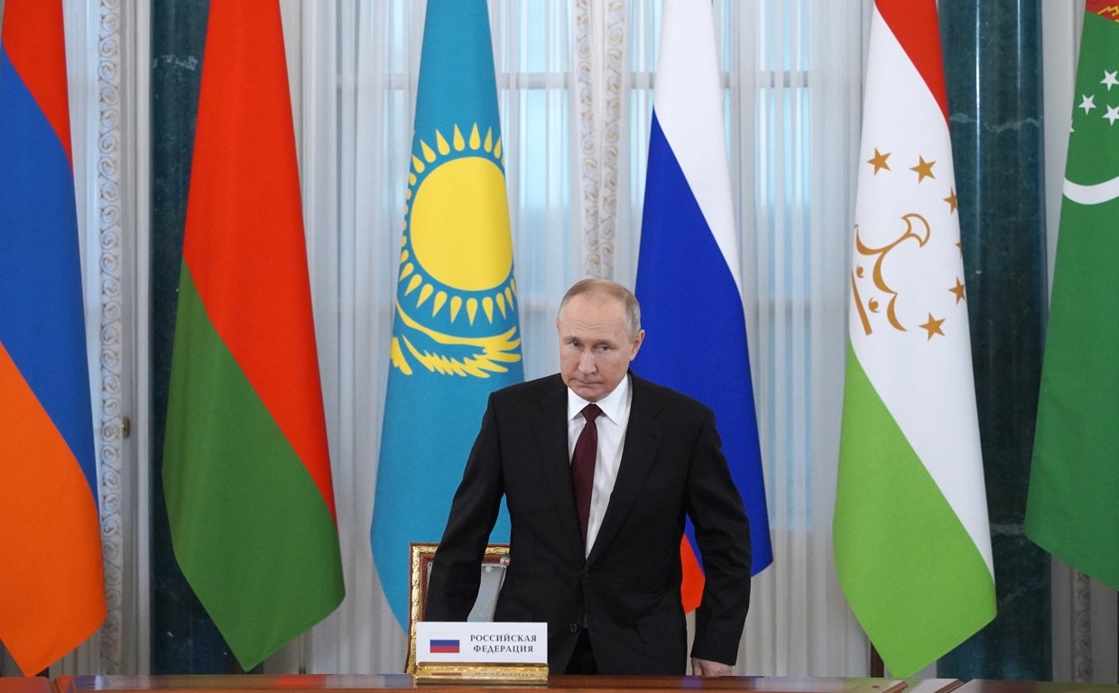 El presidente Vladímir Putin, durante un acto este jueves en San Petersburgo