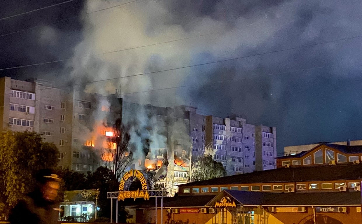Edificio de viviendas donde se chocó el Sukhoi Su-34
