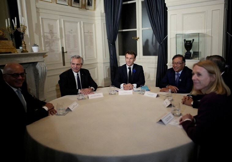 French President Emmanuel Macron held a meeting with Argentine President Alberto Fernandez and Colombian President Gustavo Petro, on Friday in Paris.