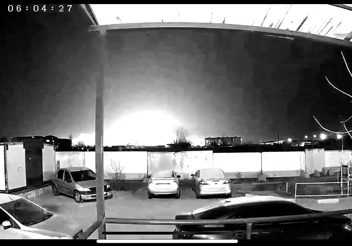 Captura del vídeo que muestra la explosión en Saratov