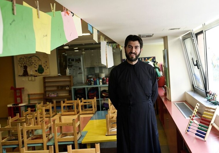 Father Anthony in one of his centers