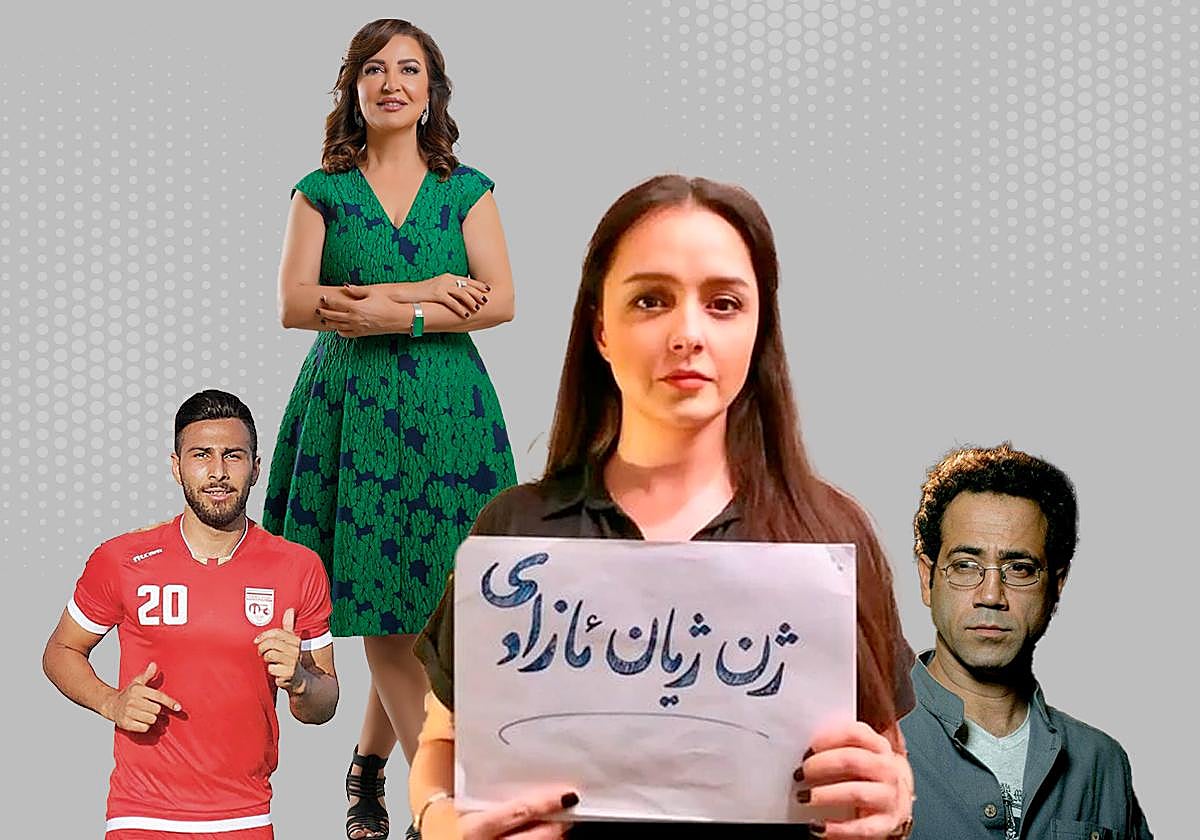 La actriz Taraneh Alidoost; el director de cine Hamid Pourazari; la actriz, Soheila Golestani y Amir Reza Azadani