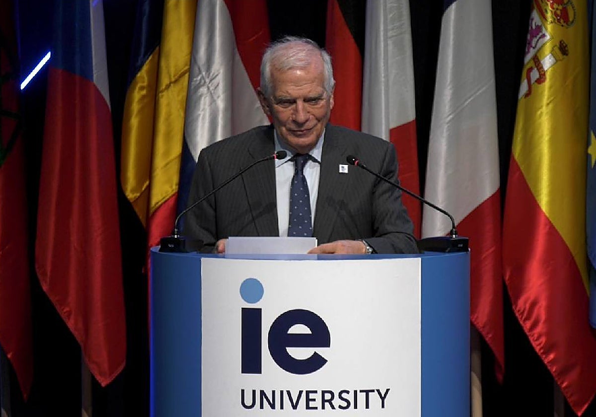 El Alto Representante de la UE, Josep Borrell, durante el acto celebrado en IE University