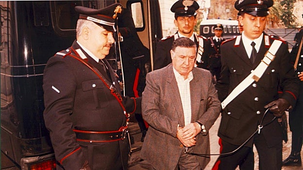 Toto Riina, en el momento de su detención