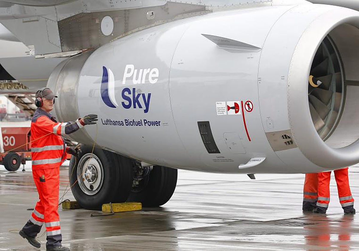 Un motor de un avión