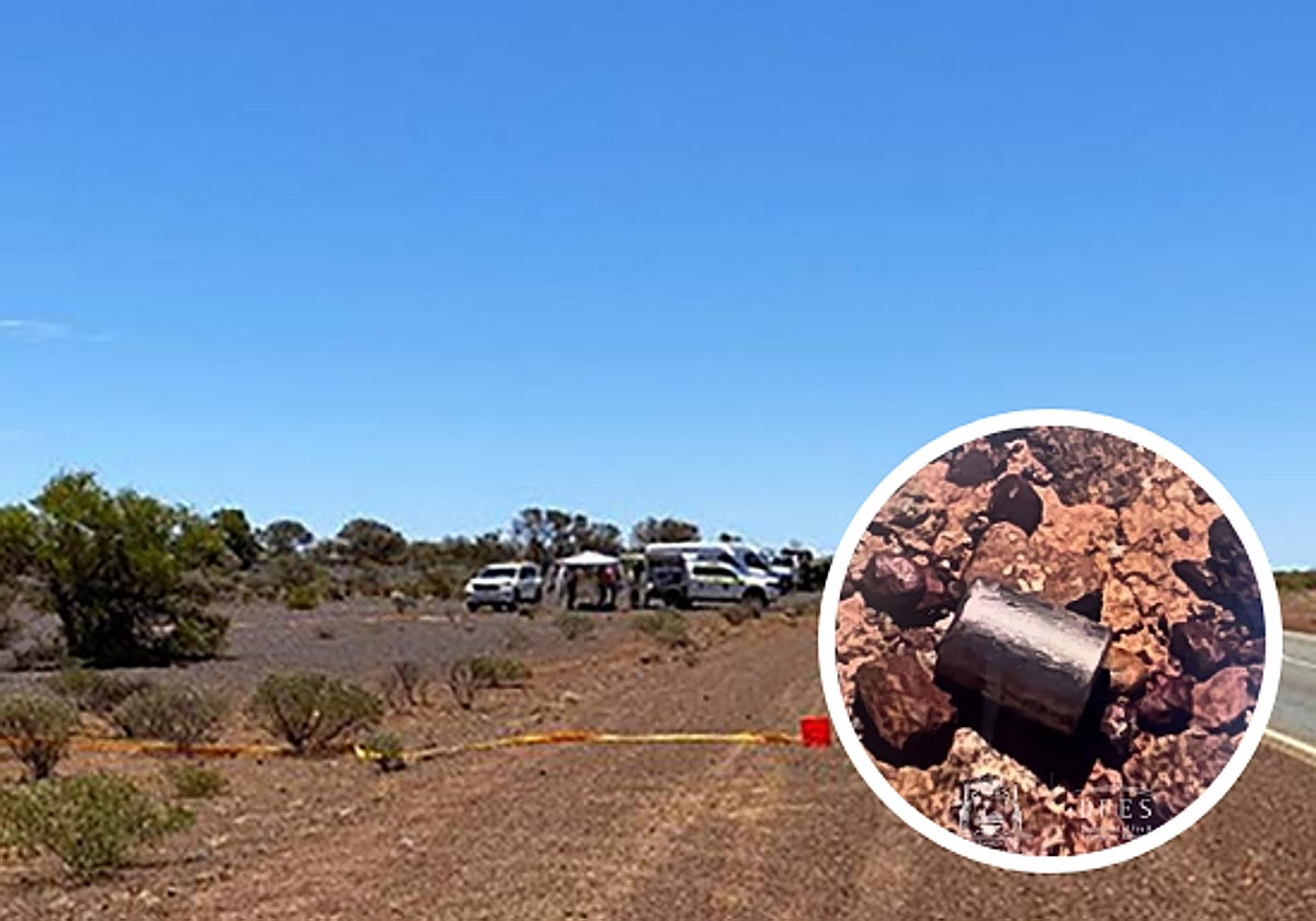 Imagen de la cápsula radiactiva hallada en Australia