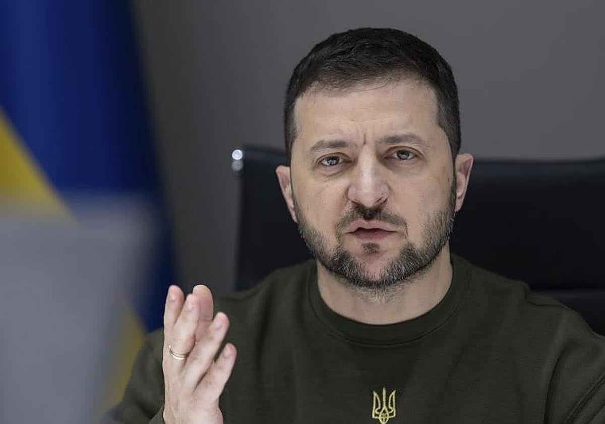 Zelenski, durante un discurso