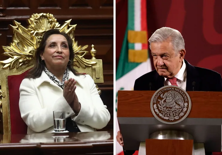 La presidenta peruana, Dina Boluarte, y su homólogo mexicano, Andrés Manuel López Obrador
