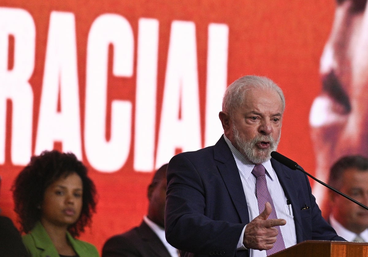 Lula da Silva durante la celebración de los 20 años de políticas de igualdad racial en Brasil