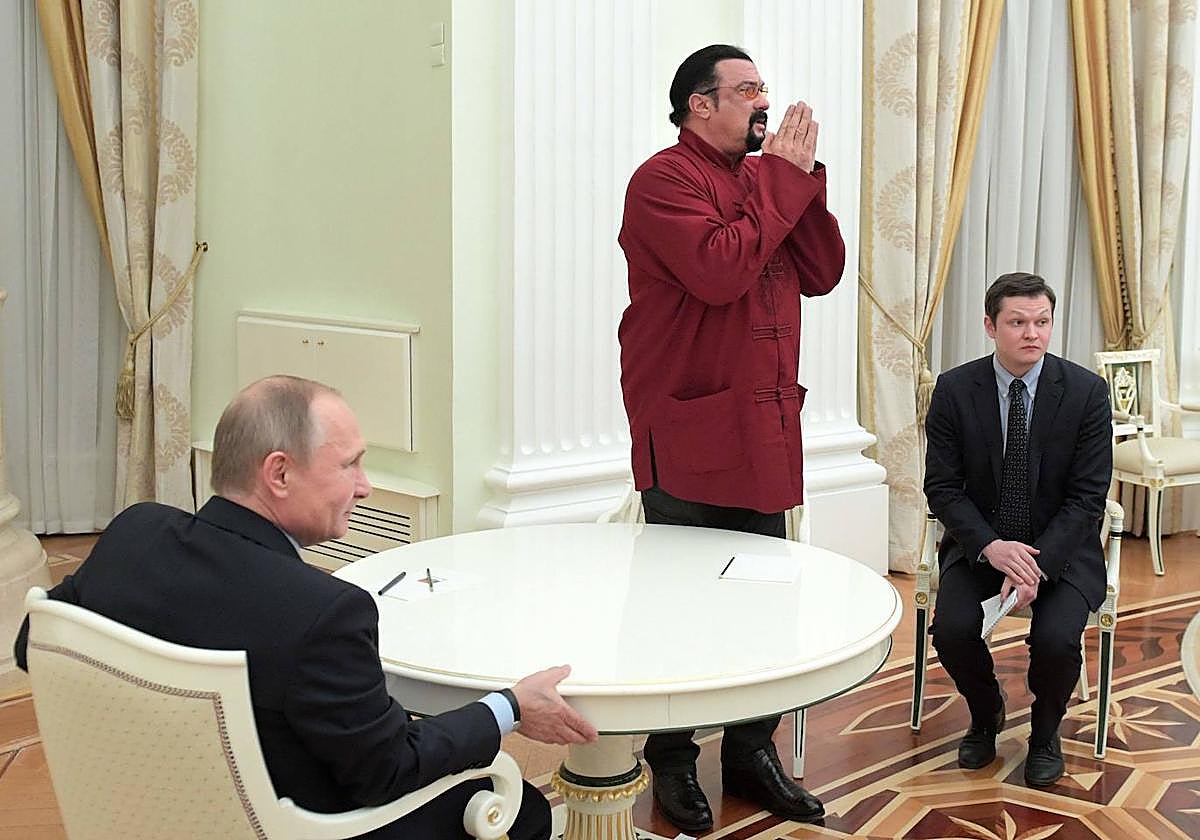Steven Seagal, durante una recepción en el Kremlin con Vladimir Putin