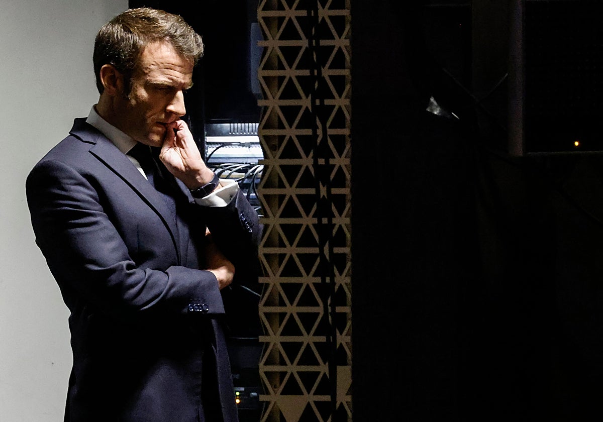 El presidente Macron, este martes durante un acto en La Haya