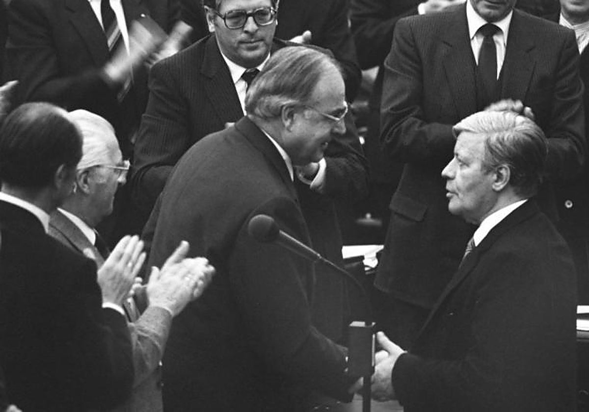 Kohl derrotó a Schmidt en la moción alemana de 1982