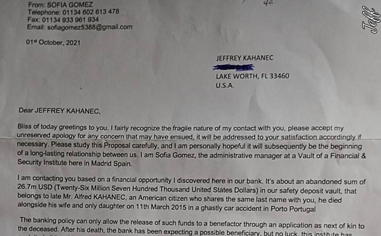 Imagen - Usaban cartas idénticas, adaptadas al apellido de l cada víctima