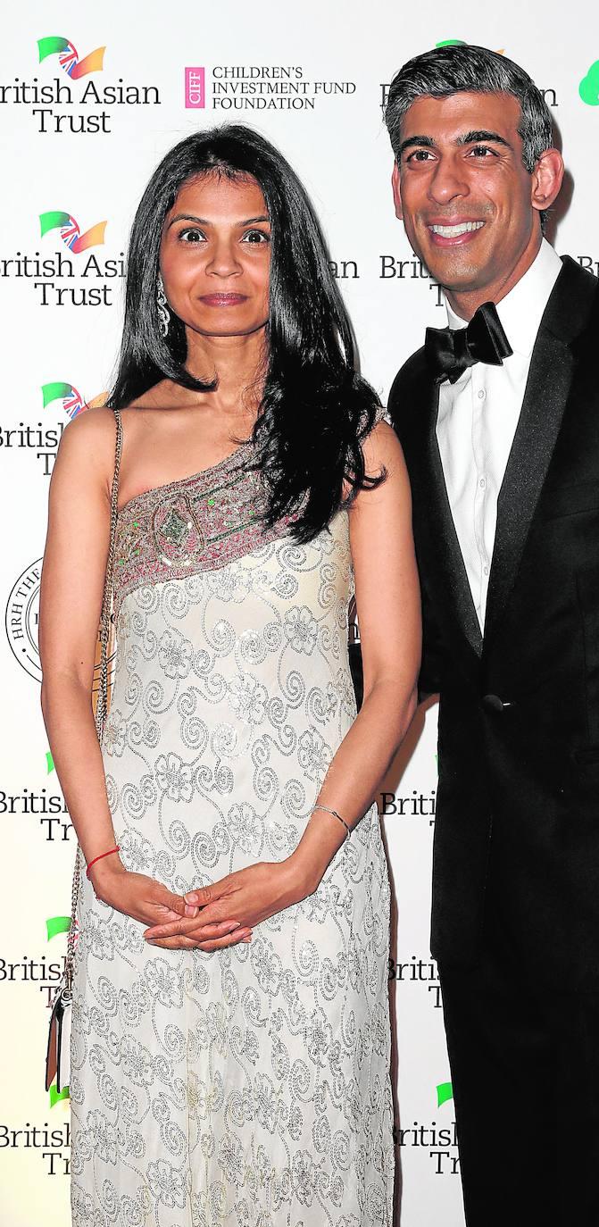 Akshata Murthy y Rishi Sunak en una gala celebrada en 2022