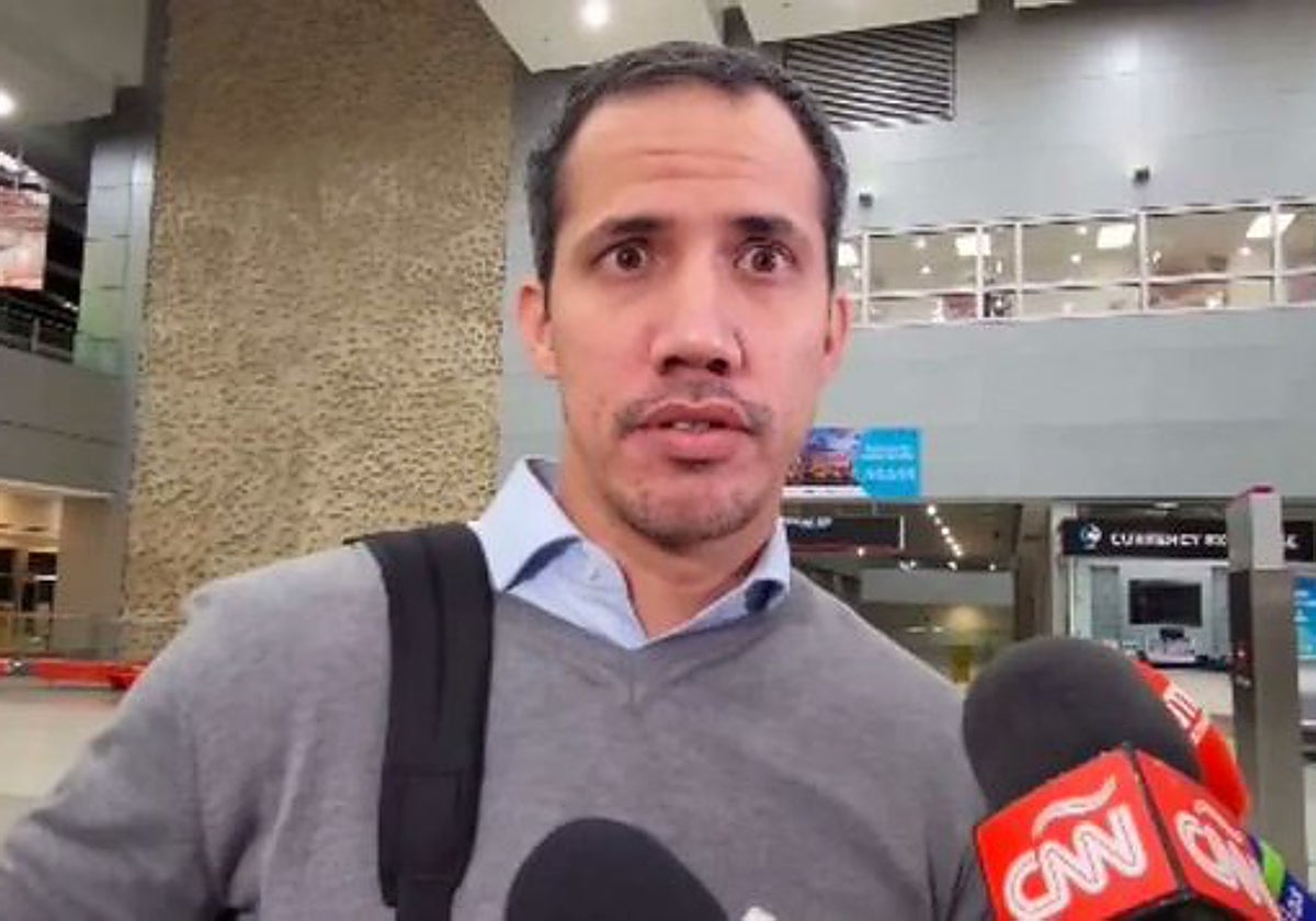 Guaidó a su llegada a Miami