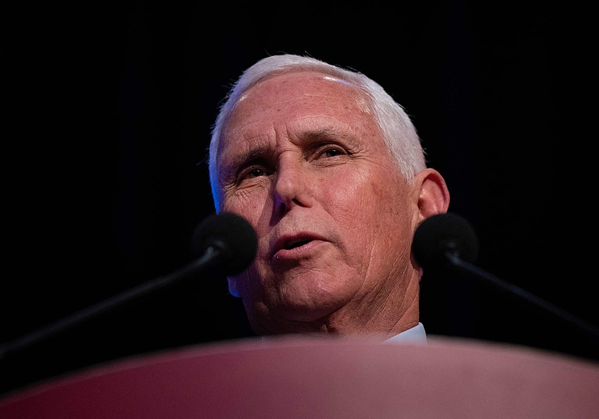 El exvicepresidente Mike Pence esta semana durante un acto
