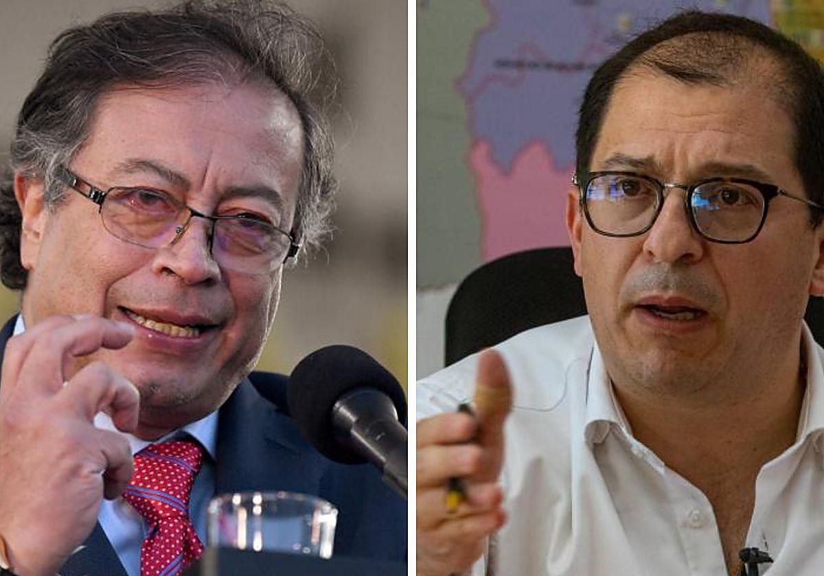 A la izquierda, el presidente Gustavo Petro; a la derecha, el fiscal general Francisco Barbosa