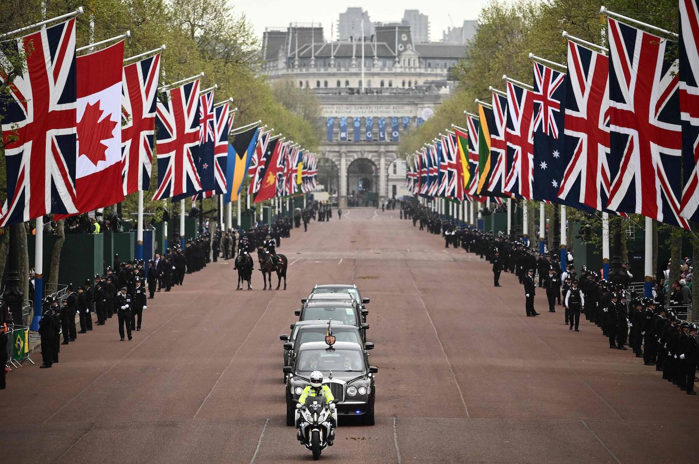 La primera dama de los EE.UU. llega a Westminster.