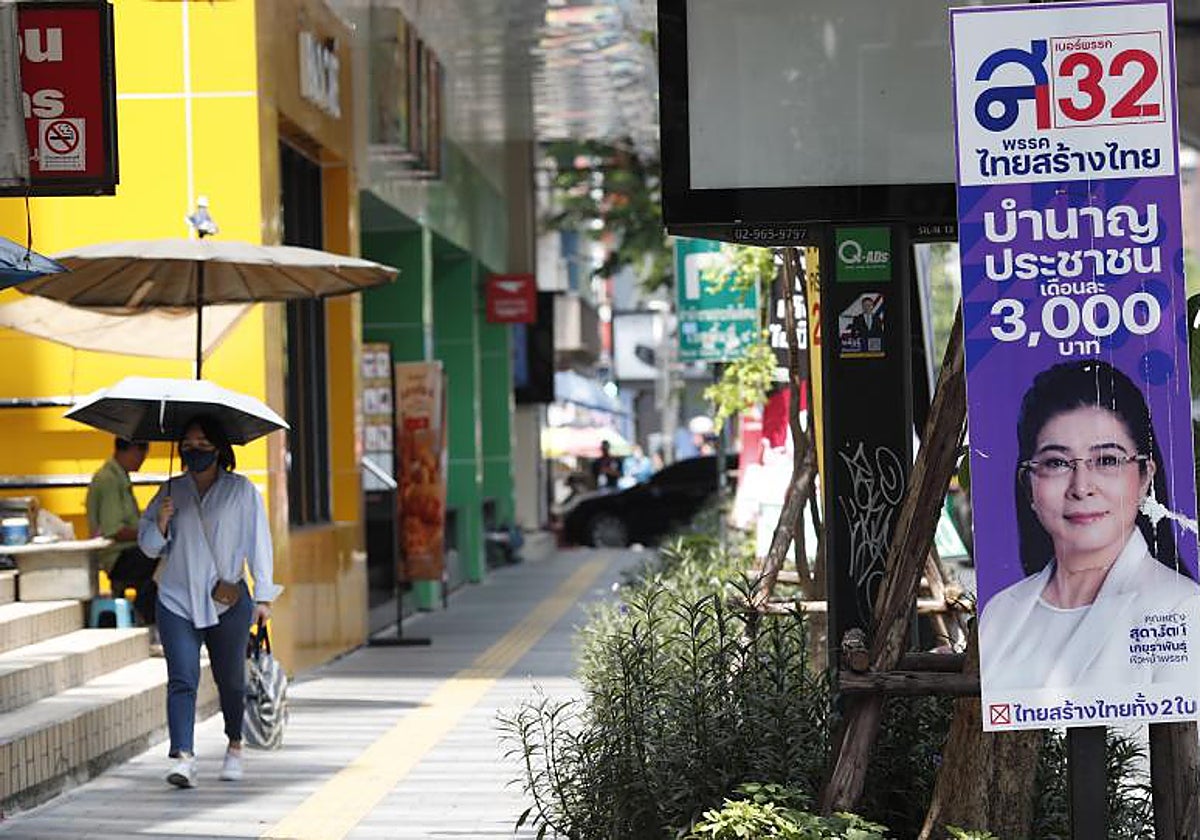 Calles de Tailandia antes antes de las elecciones