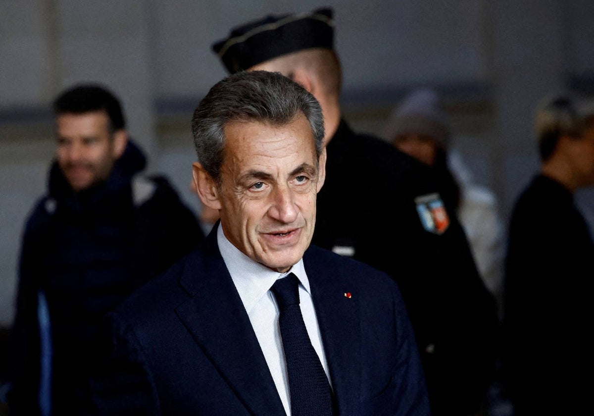 El expresidente francés Nicolas Sarkozy en los tribunales de París