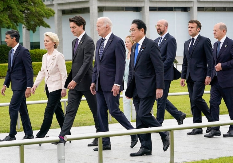 Líderes del G-7 en la reunión de Hiroshima