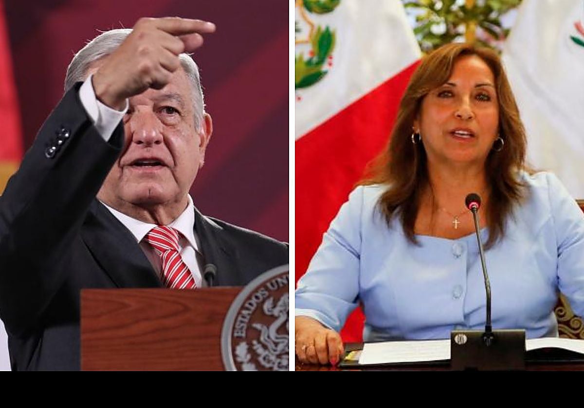 Montaje de AMLO y Dina Boluarte