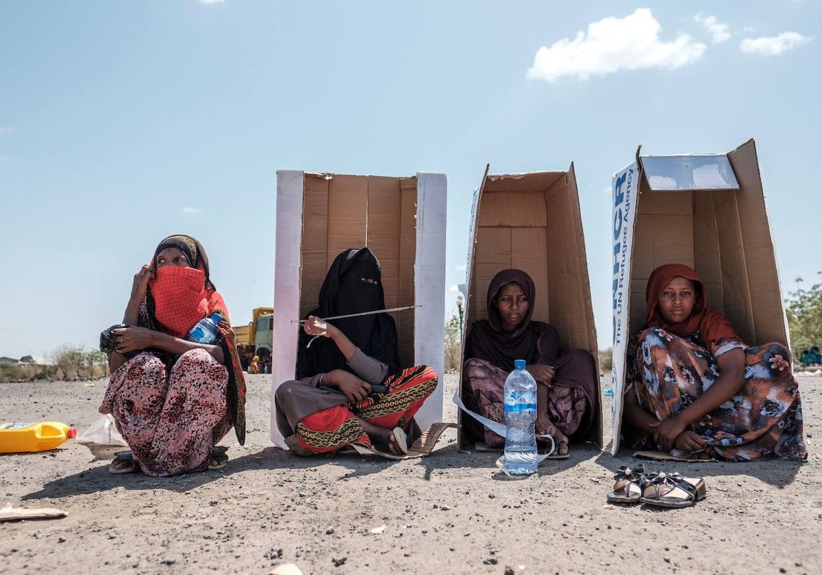 Mujeres desplazadas en el territorio de Tigray