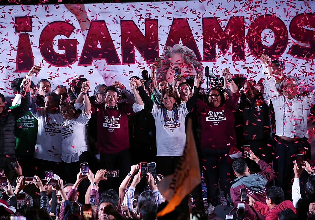 Delfina Gómez celebra los resultados