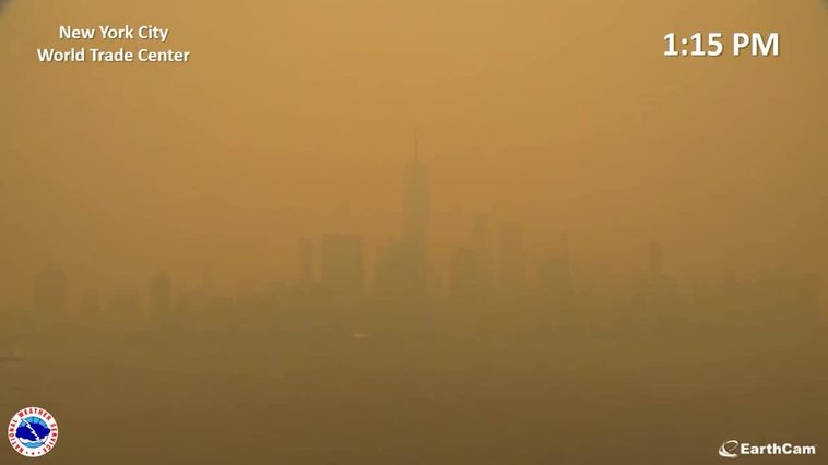 Así empeoró la calidad del aire en Nueva York tras los incendios en Canadá