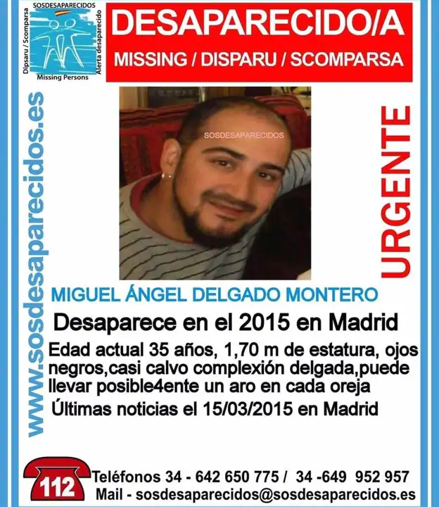 Un cartel alerta de su desaparición en marzo de 2015 en Madrid