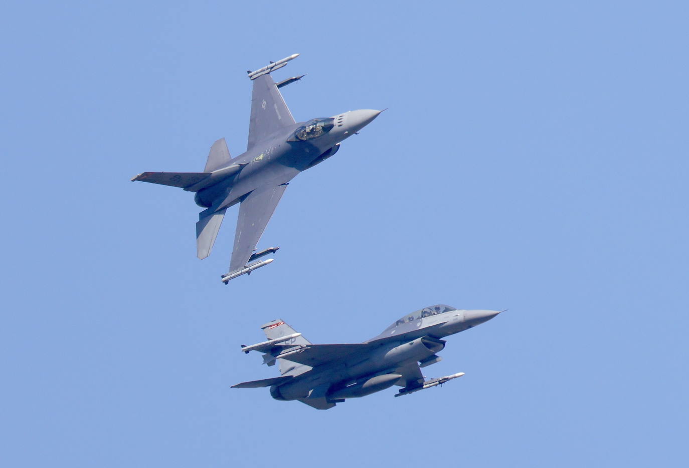 Dos cazas  estadounidenses F-16