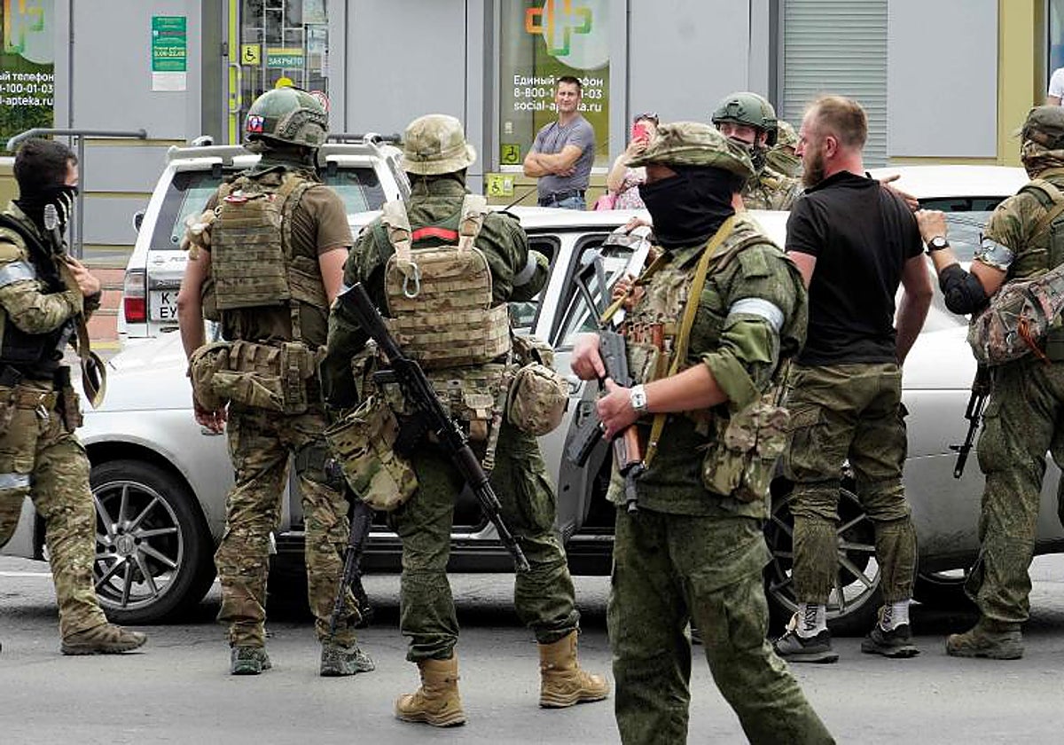 Miembros del grupo Wagner en Rostov