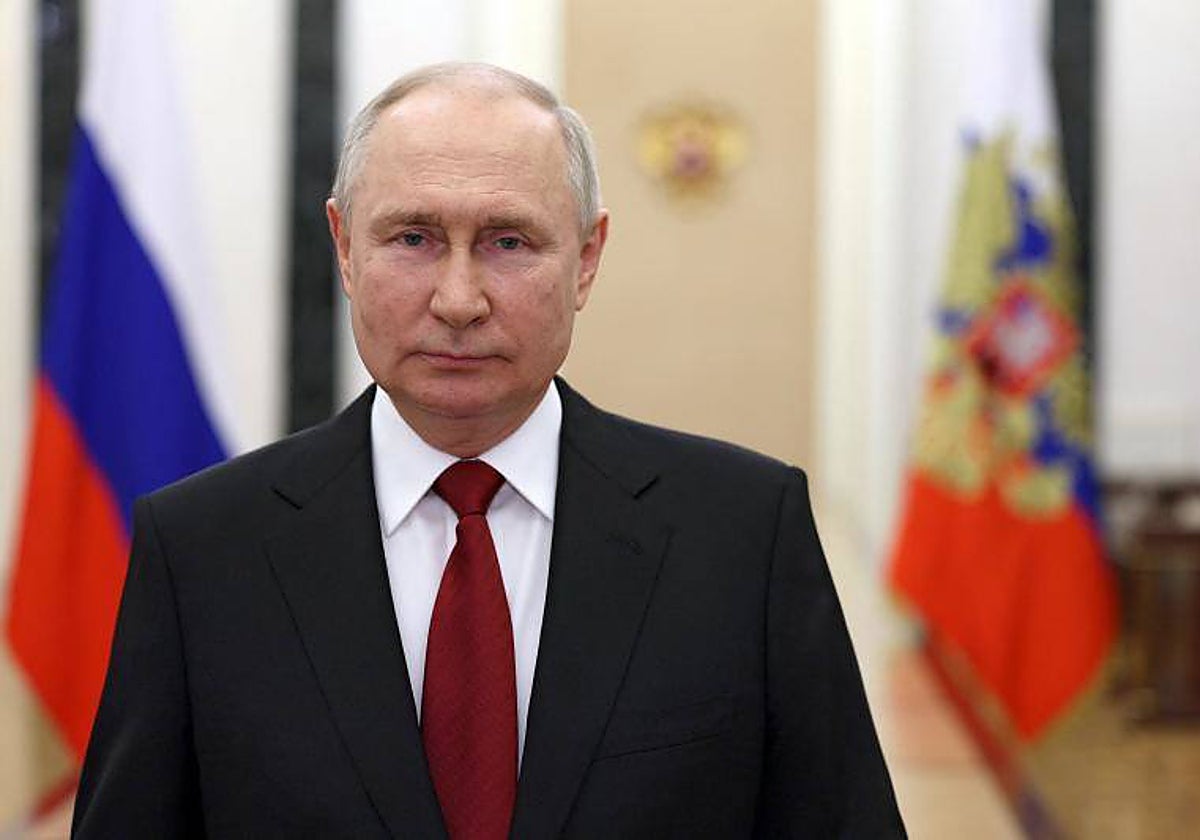 El presidente ruso, Vladimir Putin, en su mensaje televisado de esta mañana