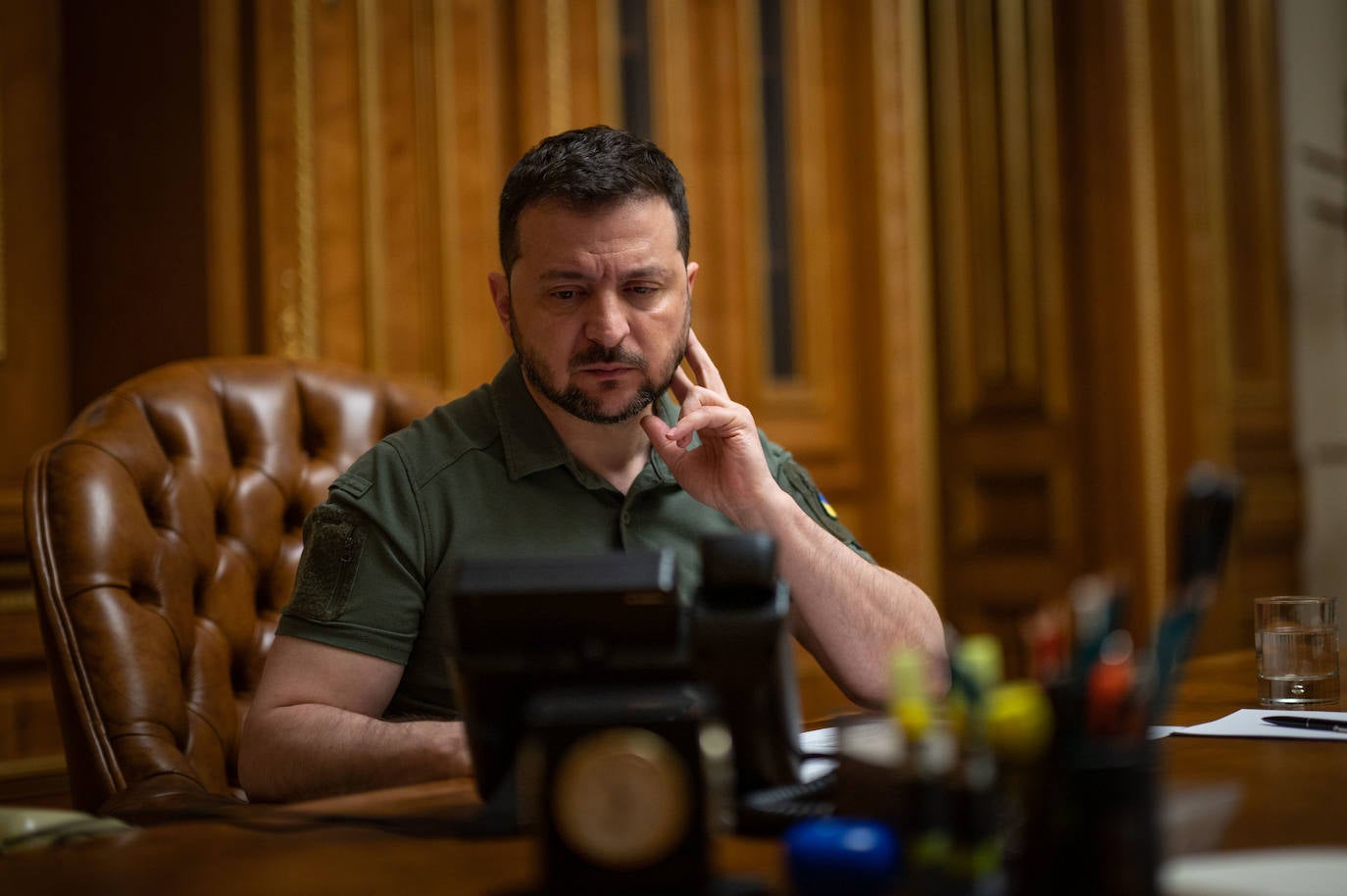 Volodimir Zelenski, en su despacho