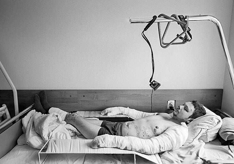 Oleksandre quedó atrapado en el interior de su tanque, que ardía después de ser atacado