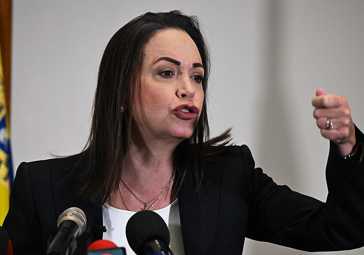 María Corina Machado, durante la rueda de prensa en Caracas