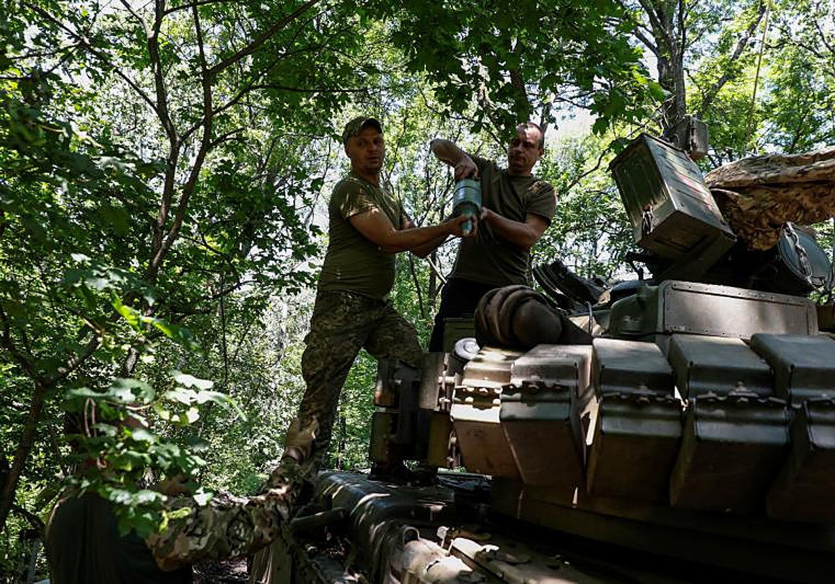 Tropas ucranianas en la zona de Bajmut