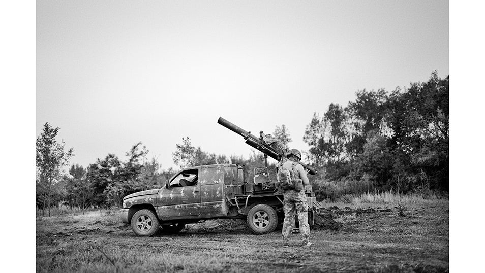 Combatientes chechenos en los alrededores de Bajmut.