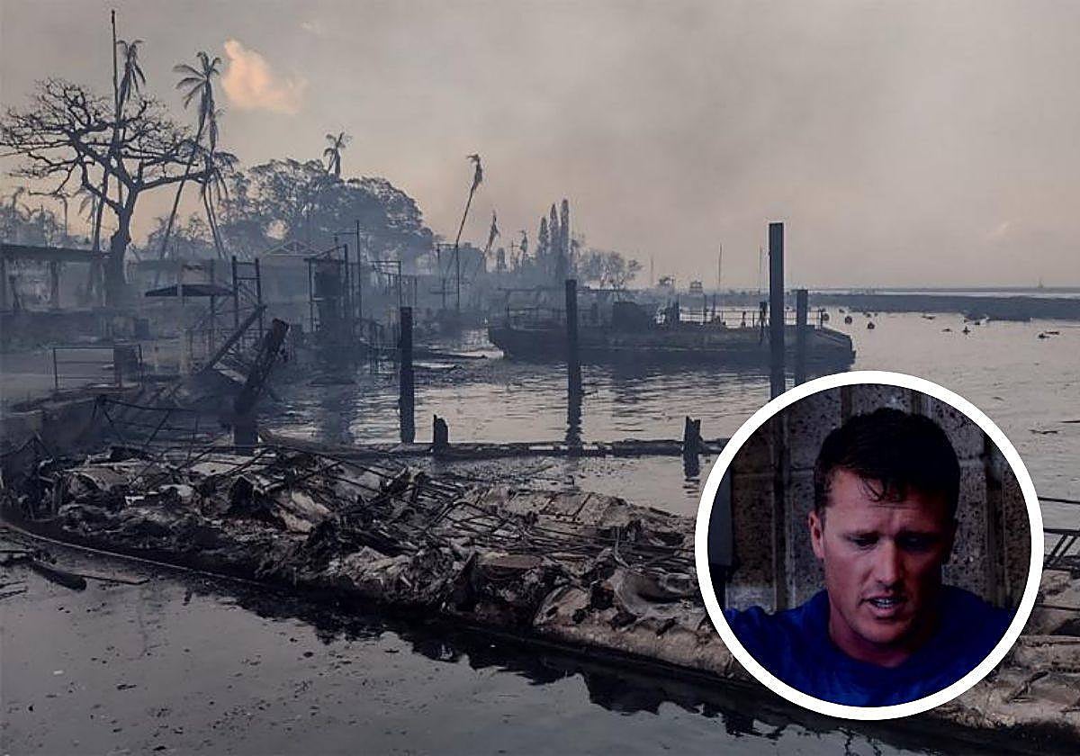 Aspecto del muelle de Lahaina, en el que trabajaba Dustin