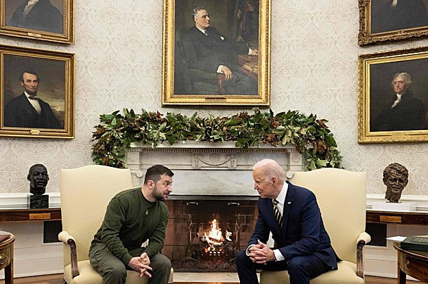 Zelenski junto a Biden, durante una de sus visitas a Washigton